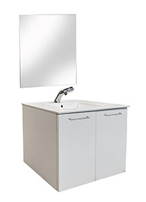 Bathx Crystal White Bathroom Furniture With Drawers - Glossy