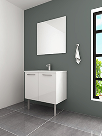Bathx Crystal White Bathroom Furniture With Door - Glossy
